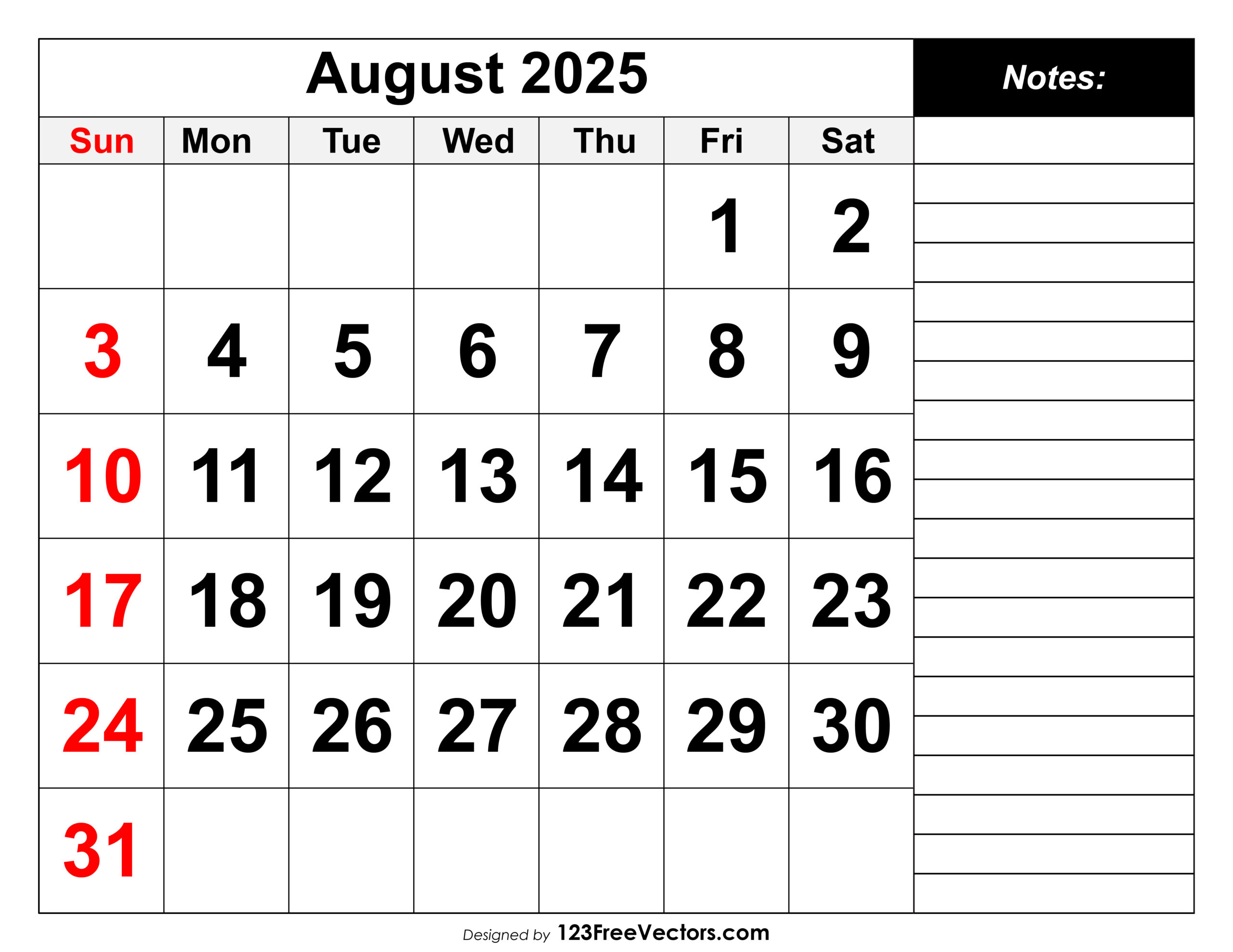 Free Download Calendar August 2025 | Calendar 2025