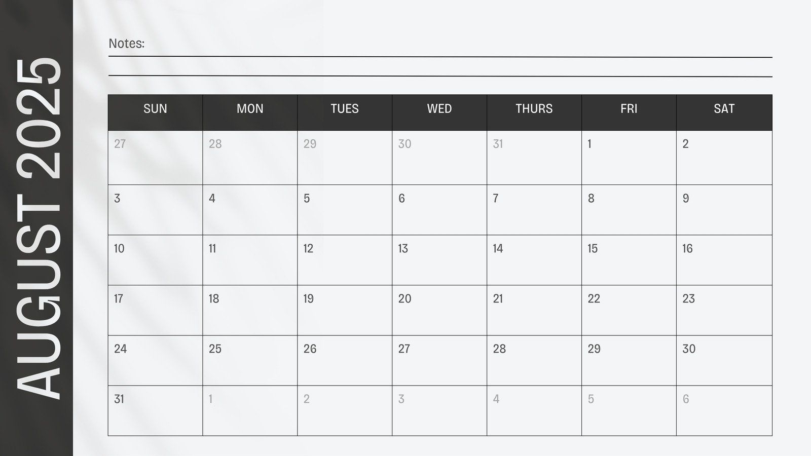 Free Printable August 2025 Calendar Templates | Canva | August 2025 Whiteboard Calendar Ideas