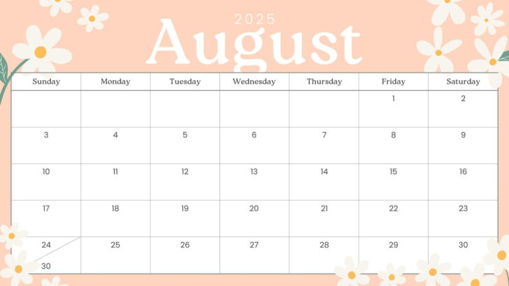August Month Calendar 2025 Printable | Calendar 2025