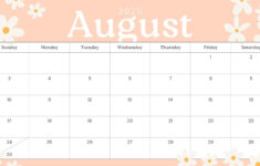 Free Printable August 2025 Calendar Templates | Canva | Calendar Month August 2025 Printable