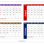July To October 2025 Calendar Printable Pdf | Four Months Calendar |  Calendar 2025