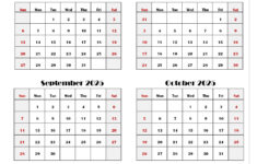 July To October 2025 Calendar Printable Pdf | Four Months Calendar |  Calendar 2025