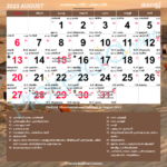 Malayalam Calendar 2023, August |  Calendar 2025