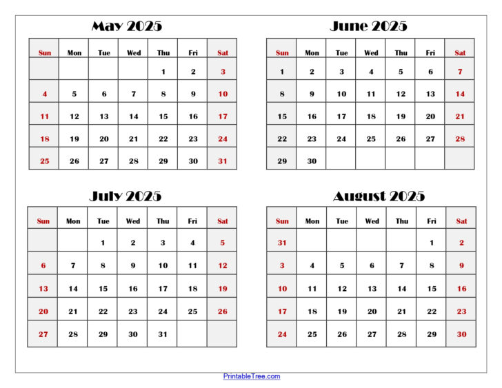 June to August 2025 Calendar | Calendar 2025