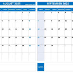 Printable August And September 2025 Calendar   Free Pdf & Jpg | August & September 2025 Calendar