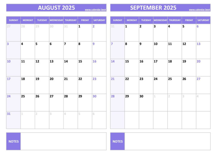 August September 2025 Calendar Printable | Calendar 2025