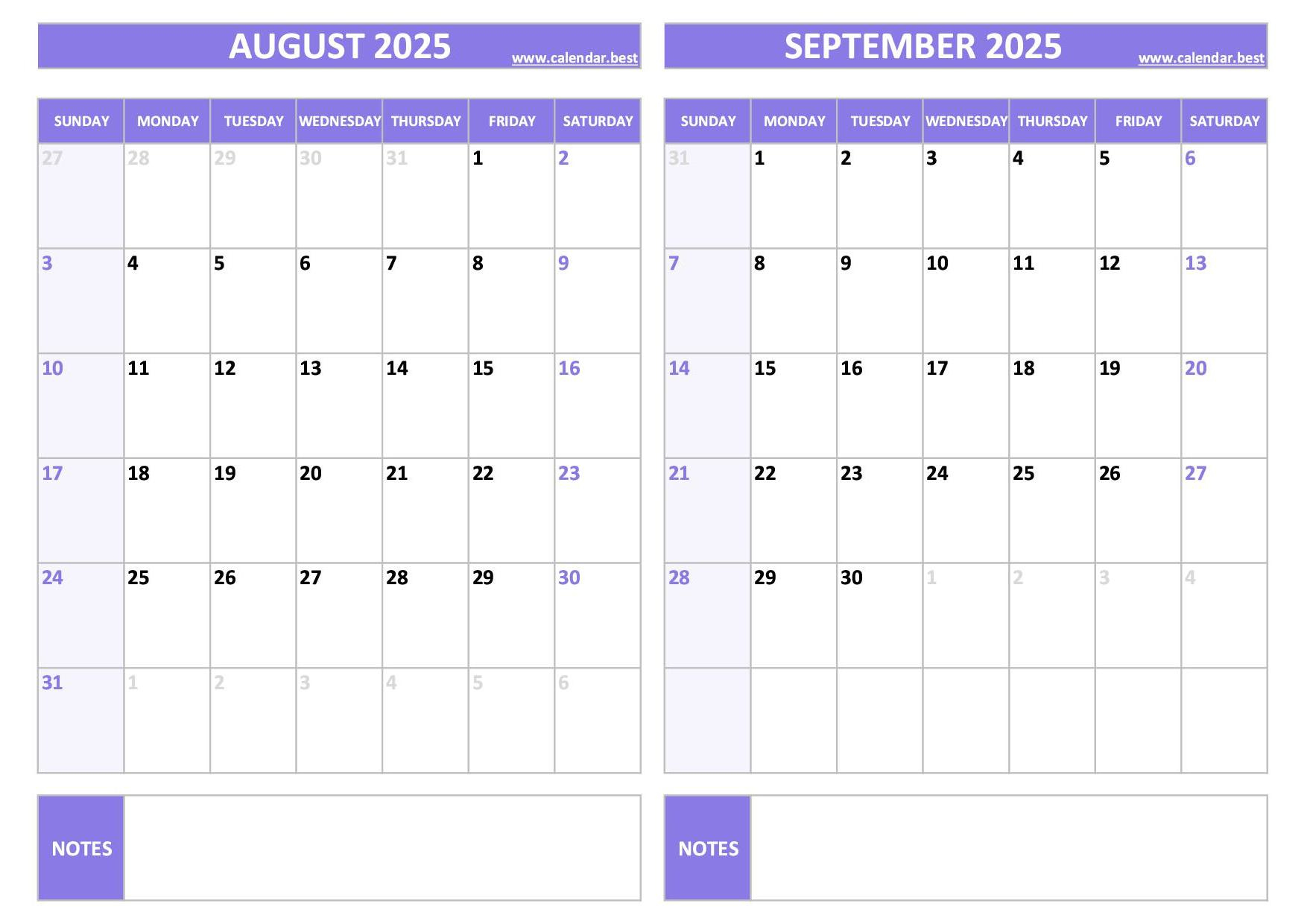 Printable August And September 2025 Calendar - Free Pdf &amp;amp; Jpg | August September 2025 Calendar Printable