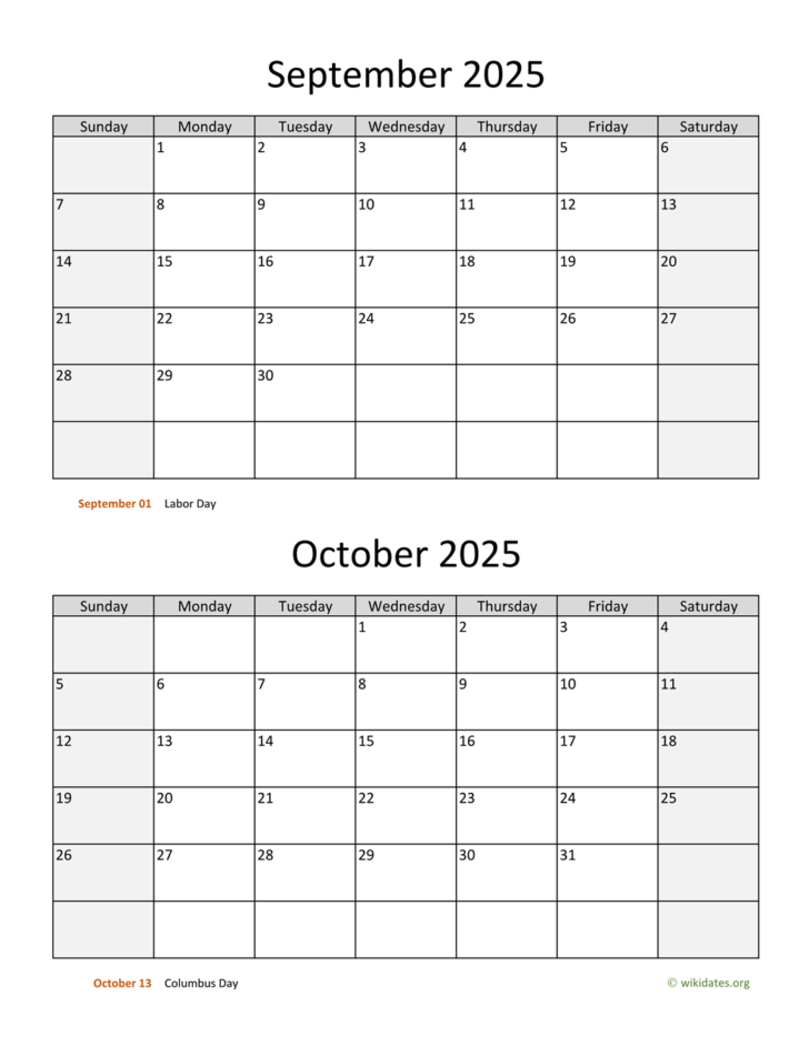 August September October Calendar 2025 | Calendar 2025
