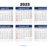 Six Month Calendar 2024 2025 Printable Pdf  6 Months Calendar | August 2025   July 2026 Calendar