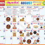Tamil Calendar August 2025   Daily Calendar Tamil |  Calendar 2025